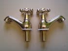 PAIR GOLD HOT & COLD BASIN TAPS
