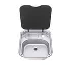 THETFORD 345 Rectangular Bowl w/ Glass Lid, Waste Fitting & PRE-DRILLED 35mm TAP HOLE (SBL3450-SP)