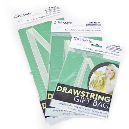 Hologram Diamond Green Drawstring Gift Bag by GiftMate