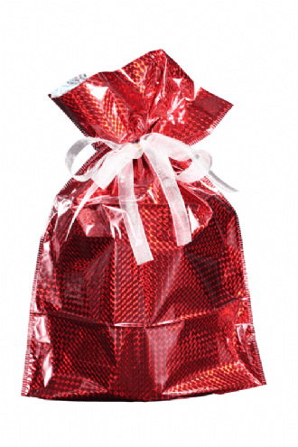 Hologram Diamond Red Drawstring Gift Bag by GiftMate
