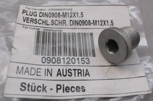 Genuine KTM Hex Socket Screw Plug Crankcase /Cylinder Head M12x1.25 0908120153