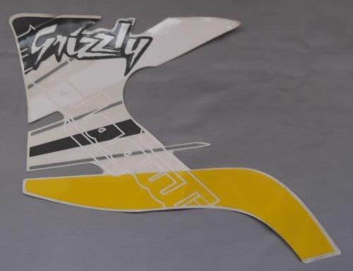 Genuine Malaguti Grizzly 10 LH Duct Decal (White / Yellow) 181.337.01.02