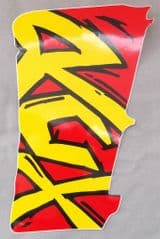 Genuine Malaguti Grizzly RCX10 LH Duct Decal (Red / Yellow) 181.015.01.02