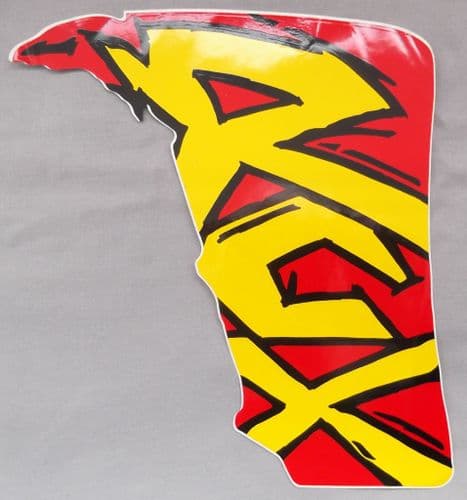Genuine Malaguti Grizzly RCX10 RH Duct Decal (Red / Yellow) 181.015.01.03