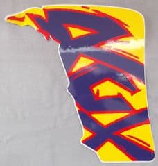 Genuine Malaguti Grizzly RCX10 RH Duct Decal (Violet / Yellow) 181.015.06.03