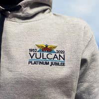 Hooded Sweatshirt - Heather Grey/Navy - Avro Vulcan Platinum Jubilee